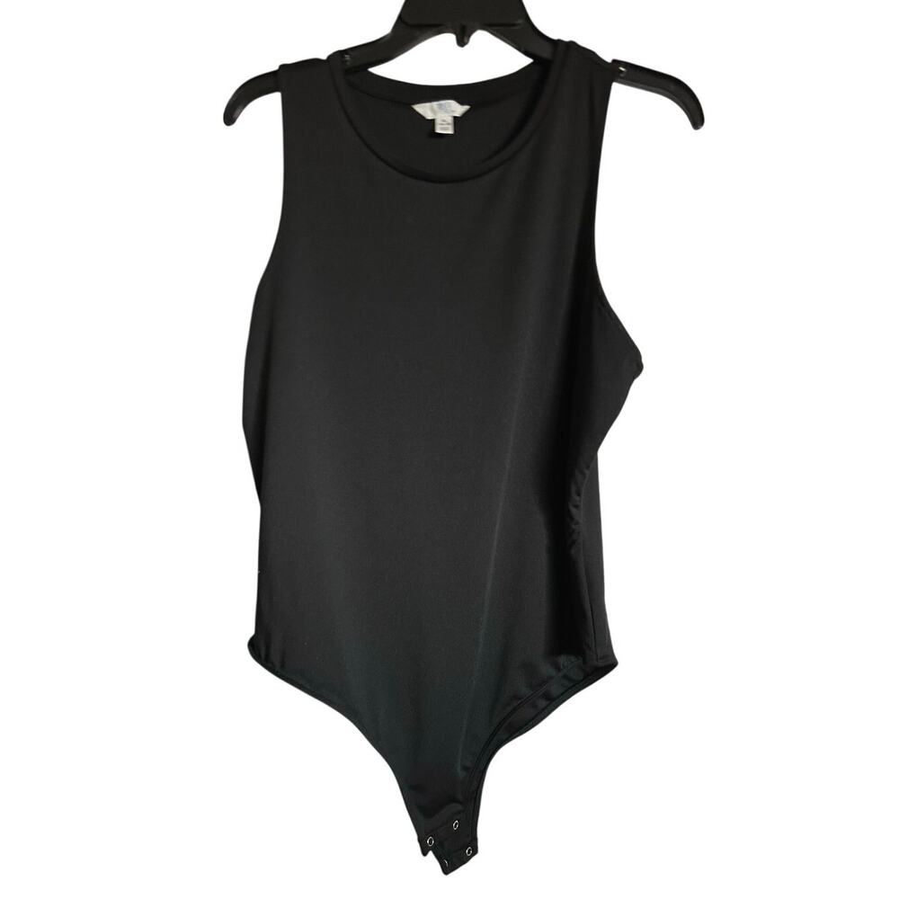 NWOT Time and Tru Sleeveless Black Bodysuit XL Recycled Polyester Tank Top
